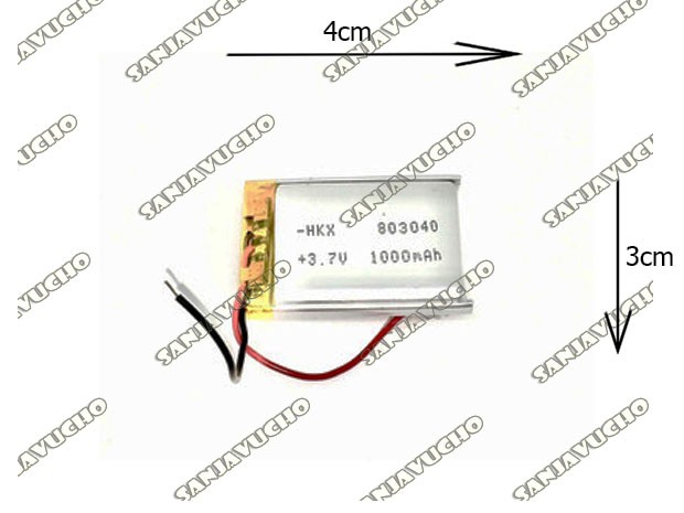 &u+  BATERIA AURICULAR DRON PARLANTE 3.7V 1000MAH 803040